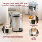 compact waste bin with pedal