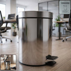 stainless steel pedal dustbin with lid 3 liter