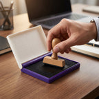 Oddy ink stamp pad in a closed black case, highlighting its compact design.