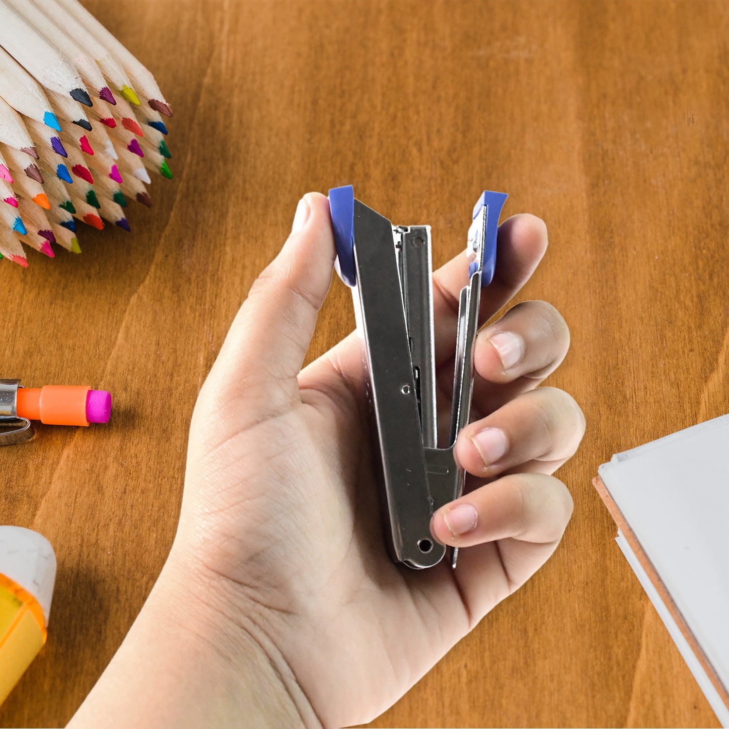 Side view of Kangaro No.10 metal stapler compatible with No.10 staples