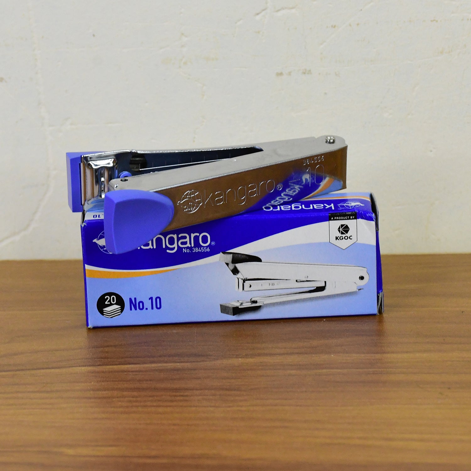 Open Kangaro No.10 metal stapler showing paper insertion area