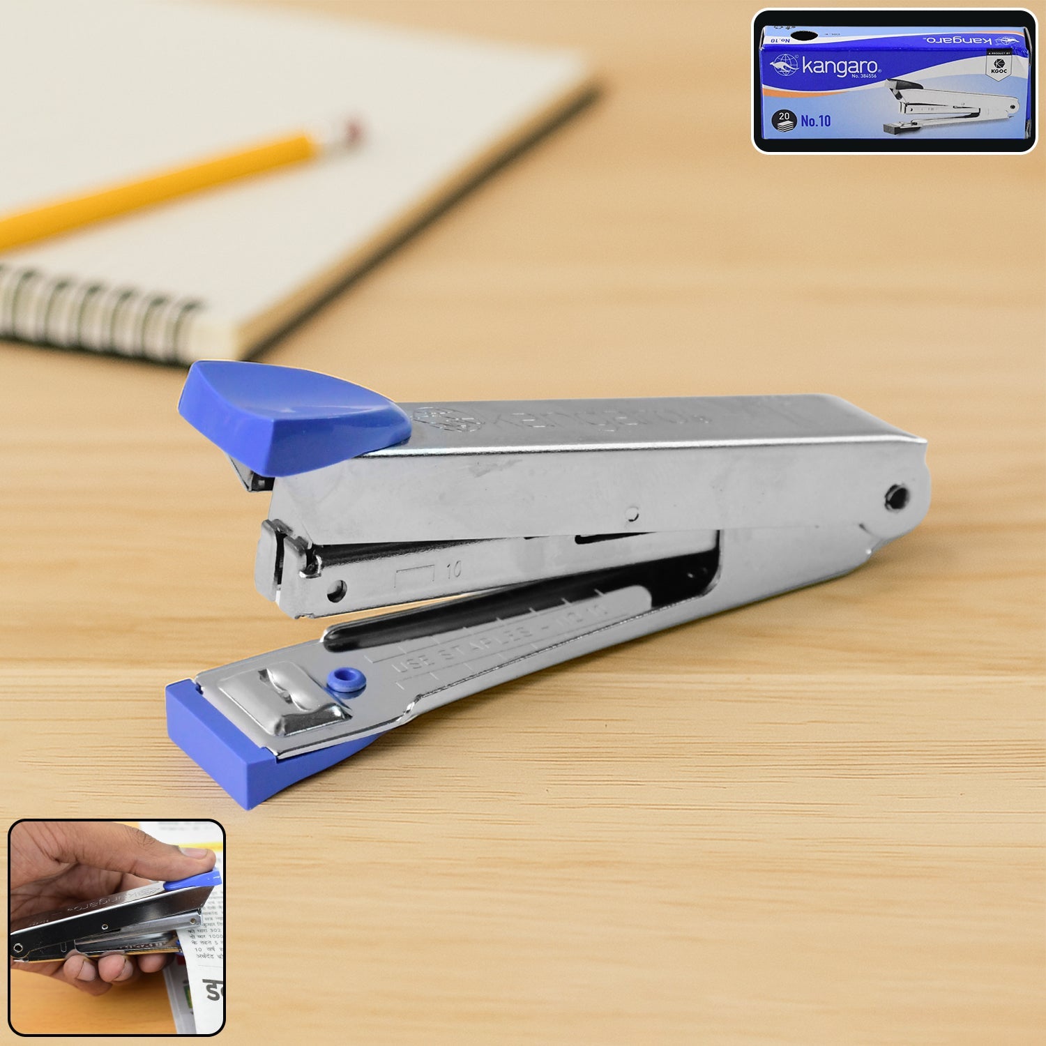 Compact metal stapler No.10 with durable body for office and school use