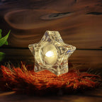 Flameless star-shaped LED candles perfect for festive home decor