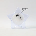 Six star-shaped LED candles creating festive decoration light