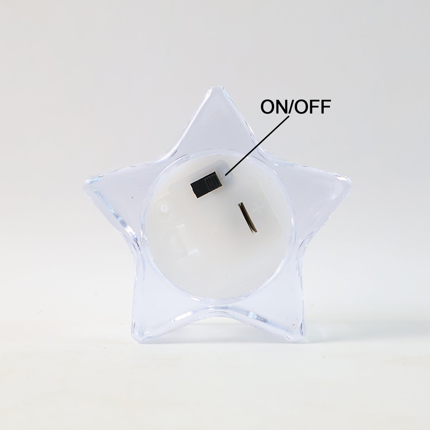 Six star-shaped LED candles creating festive decoration light