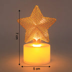 LED Star Candles arranged on party table adding warm decorative light