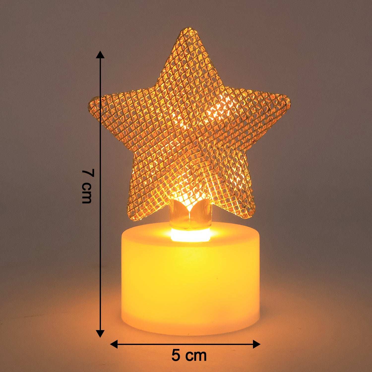 LED Star Candles arranged on party table adding warm decorative light