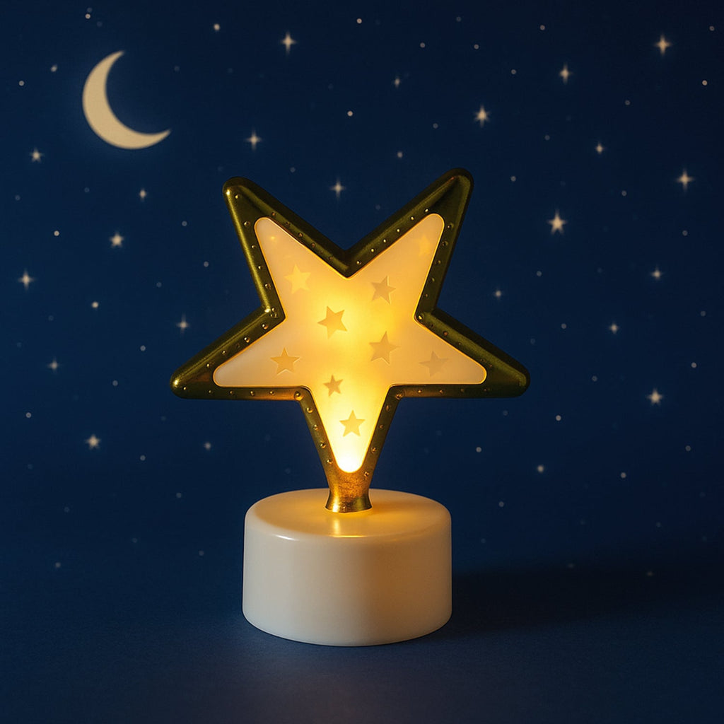 Multiple Star Shaped Flameless LED Candles creating a cozy ambience.