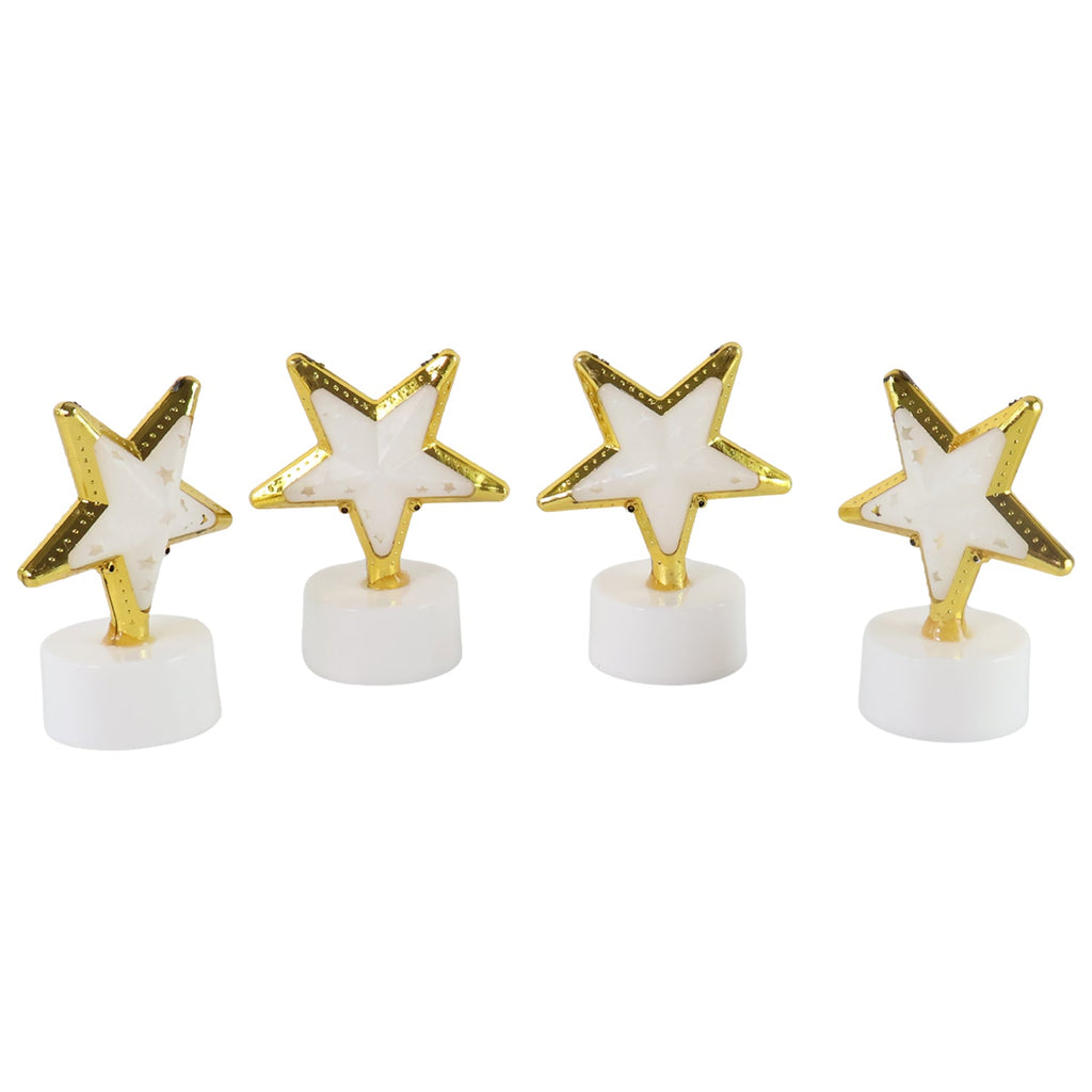 Star Shaped Flameless LED Candles illuminating a festive table setting.