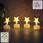Star Shaped Flameless LED Candles arranged for festive decor.
