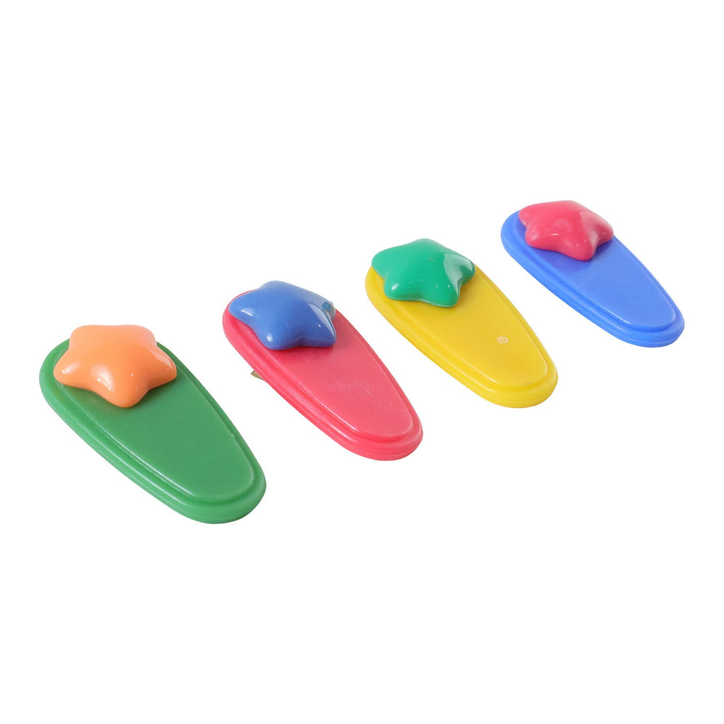 Combo set showing colorful star design hair clips