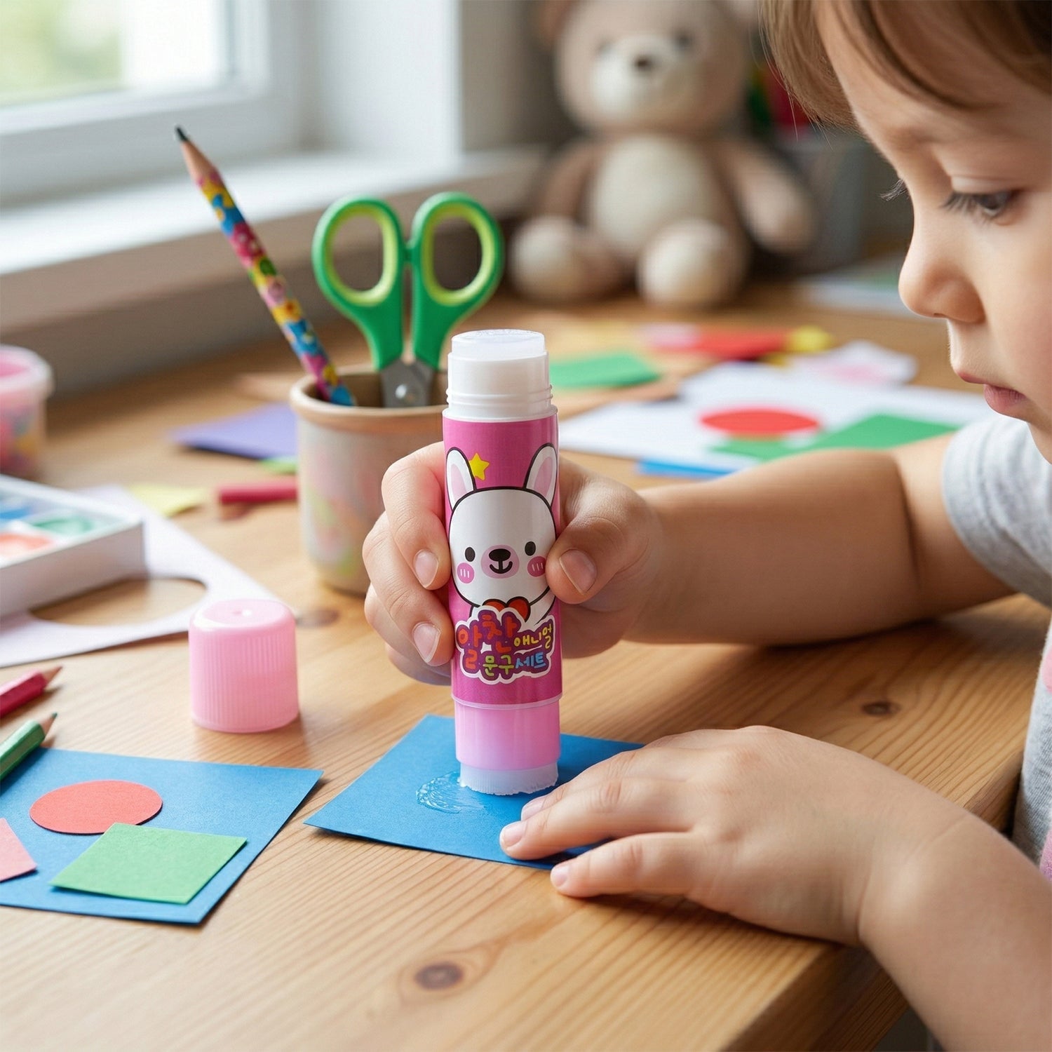 children stationery gift set including tape, glue, and cutter