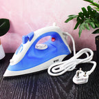 Front view of Orbit lightweight 1200W steam iron with non-stick soleplate