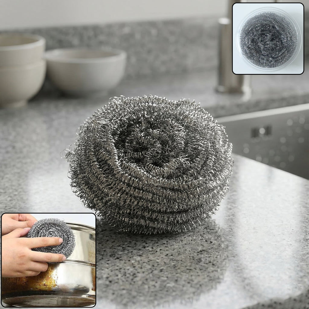 Stainless steel kitchen scrubber for heavy-duty cleaning