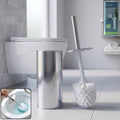Toilet cleaning brush with sturdy fibers and long handle for deep cleaning in bathrooms