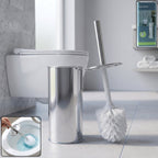 Toilet cleaning brush with sturdy fibers and long handle for deep cleaning in bathrooms