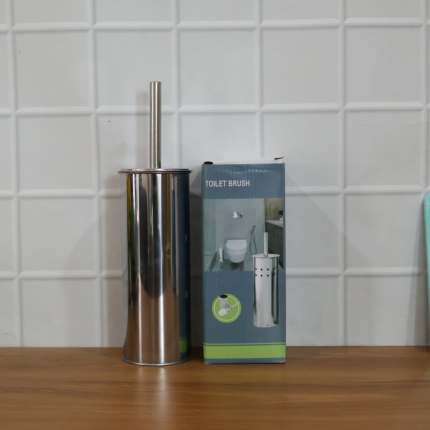 Elegant toilet cleaning brush with compact stand