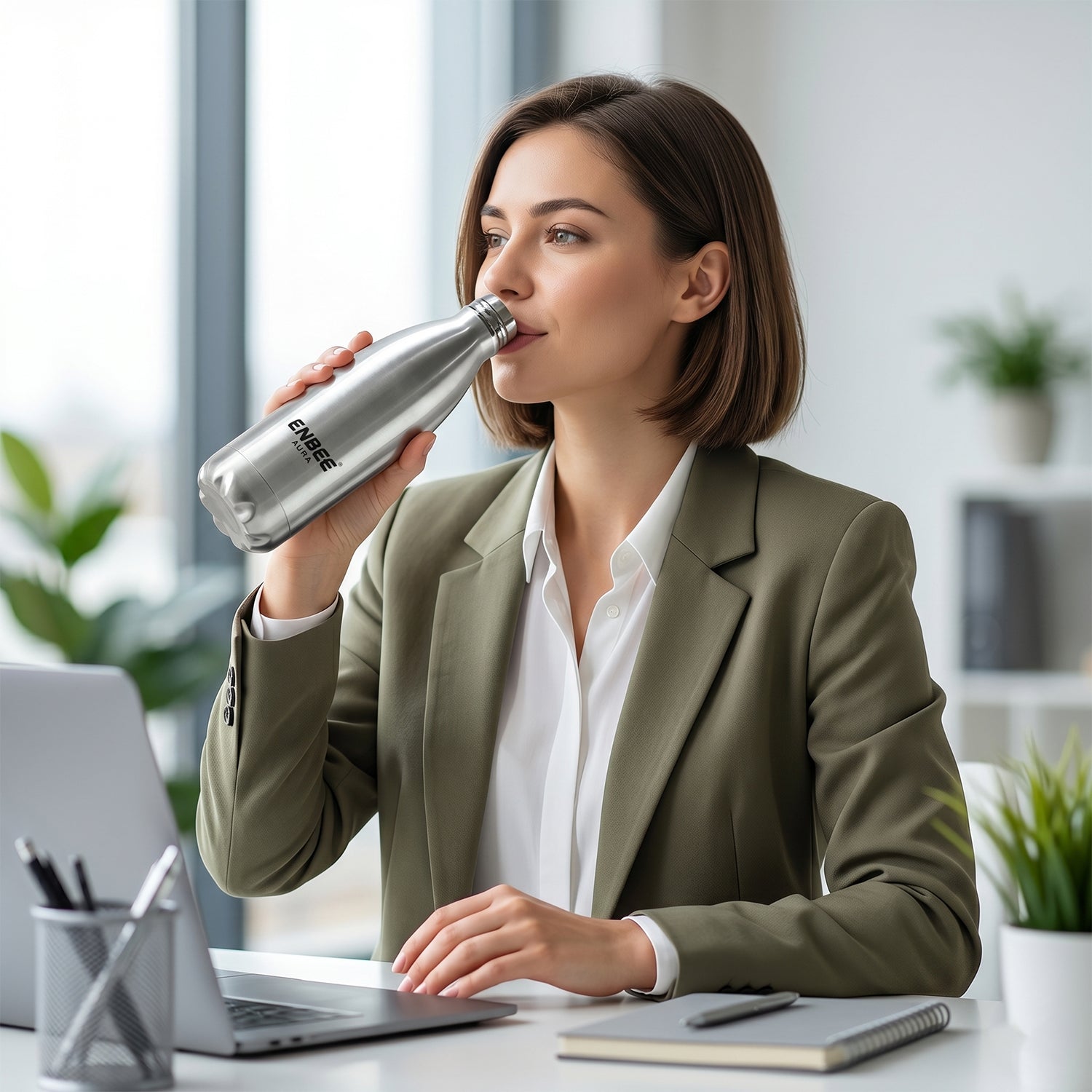 Durable steel water bottle with leak-proof design