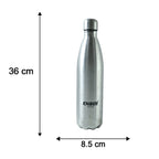 Vacuum insulated steel bottle with sleek look
