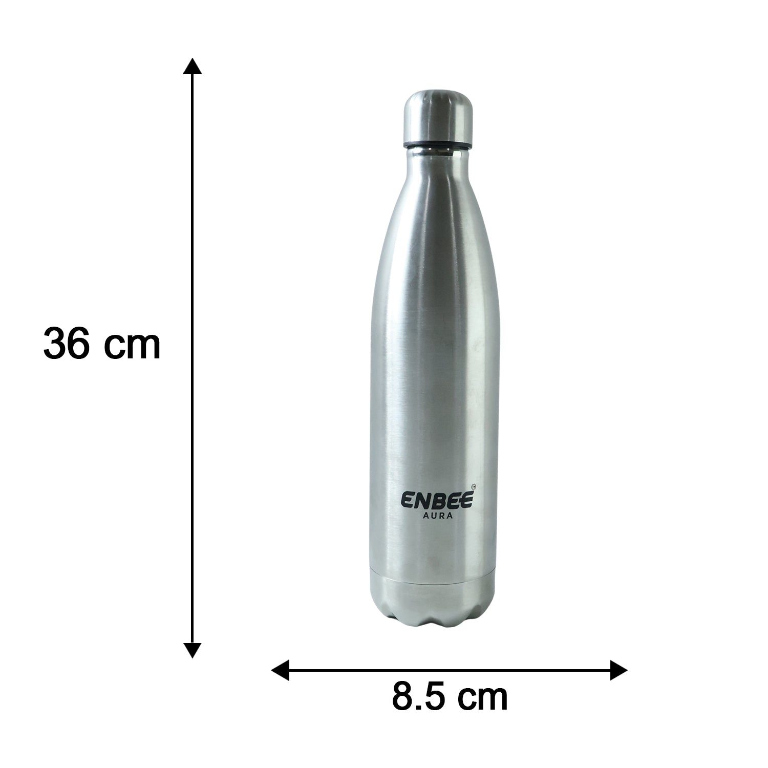Vacuum insulated steel bottle with sleek look