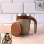 Sleek stainless steel self-stirring coffee mug from Mug Wala, perfect for any beverage.