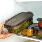 Durable plastic food storage containers for effective kitchen organization.