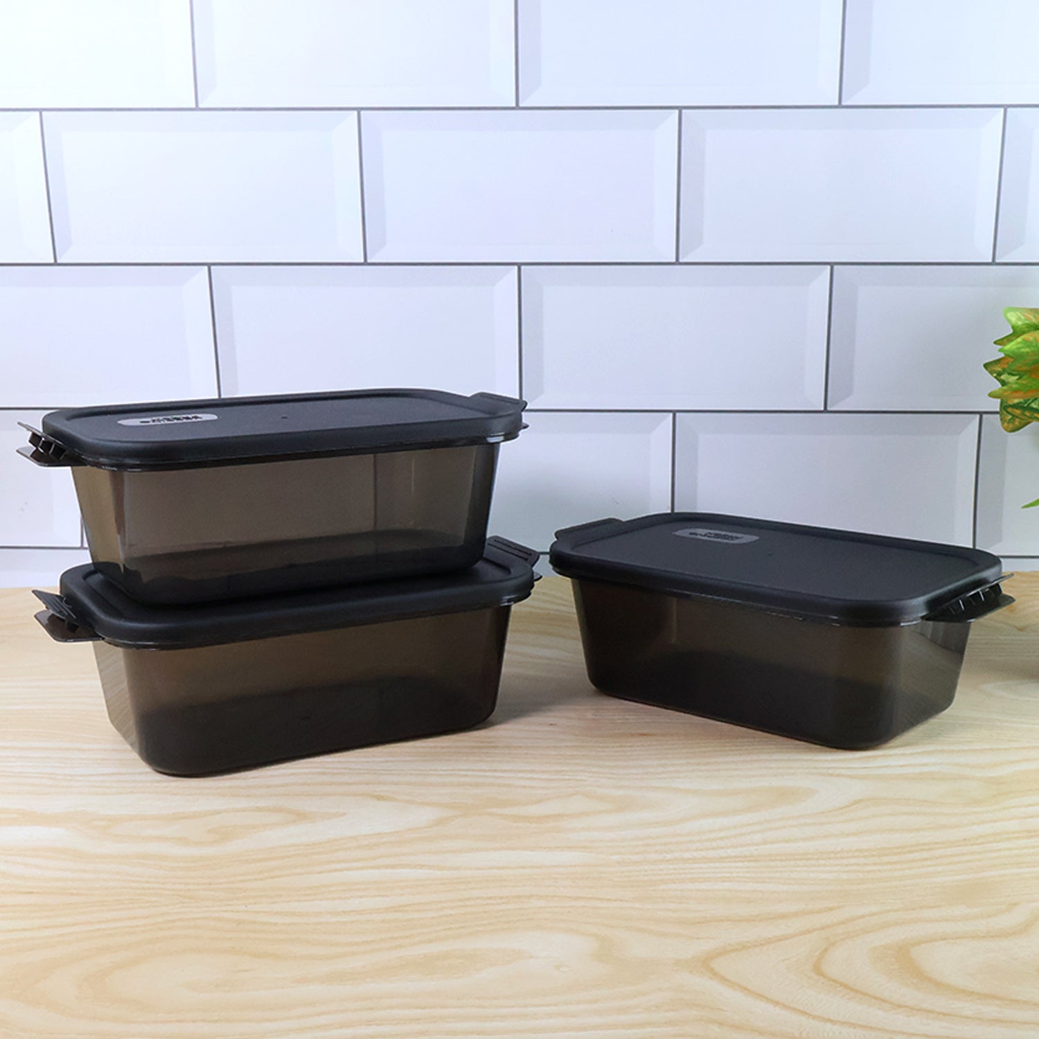 Food storage containers used for healthy meal prep and storing leftovers.
