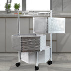 Vertical kitchen storage trolley stand with space-saving hexagon shelves