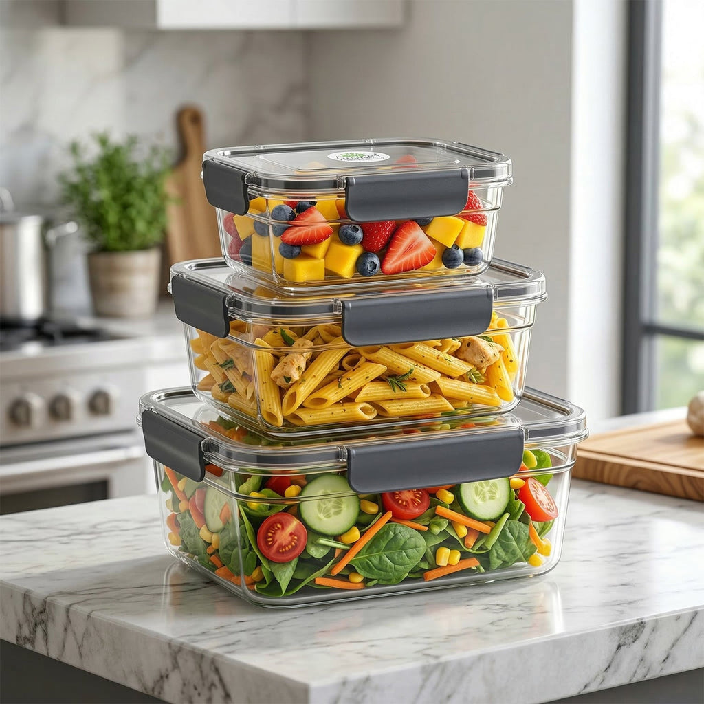 Stackable kitchen storage containers for pantry