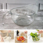 Household transparent plastic bowl used for storing fruits and vegetables