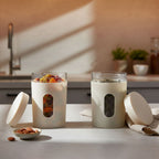 Transparent kitchen pantry container with viewing window