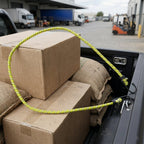 Close-up of strong elastic bungee cord with hooks