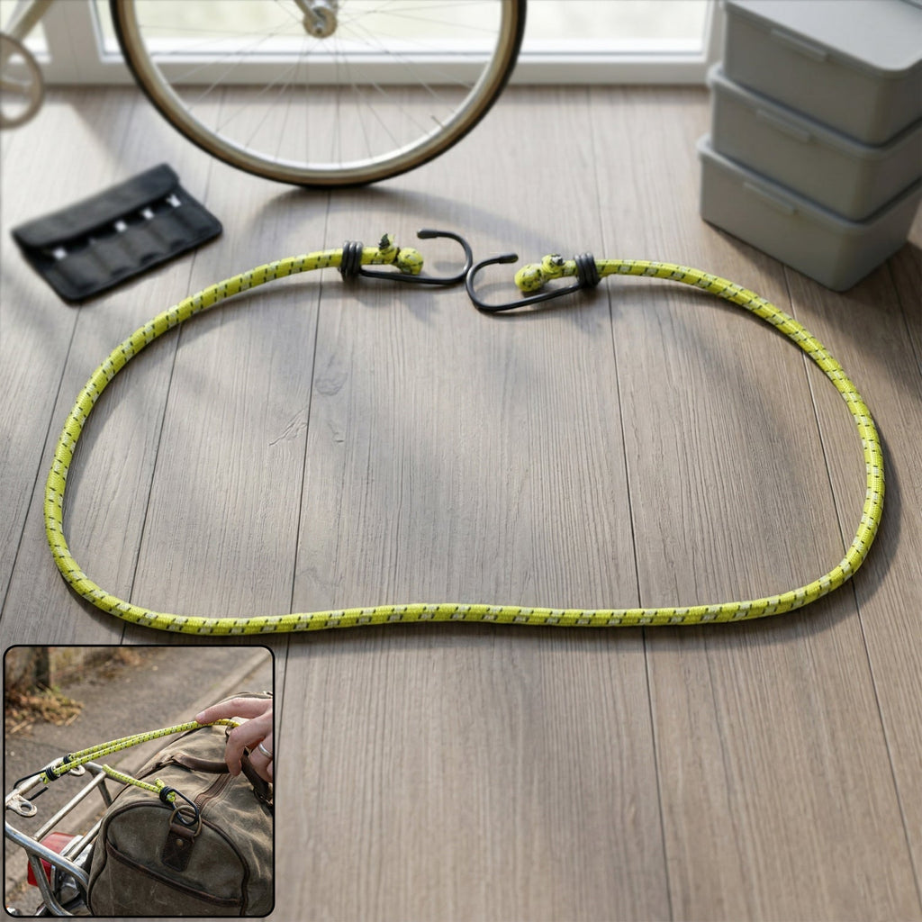 Heavy duty elastic bungee cord with hooks for secure cargo tying