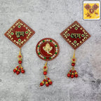 Shubh Labh Ganesh decorative wall hanging featuring intricate beadwork