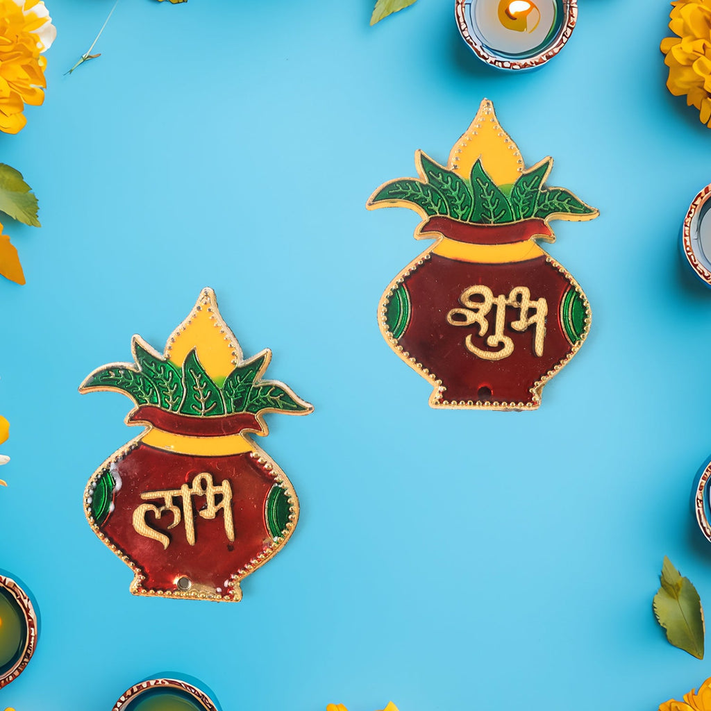 Festive wall hangings with Shubh Labh inscriptions for Diwali decoration