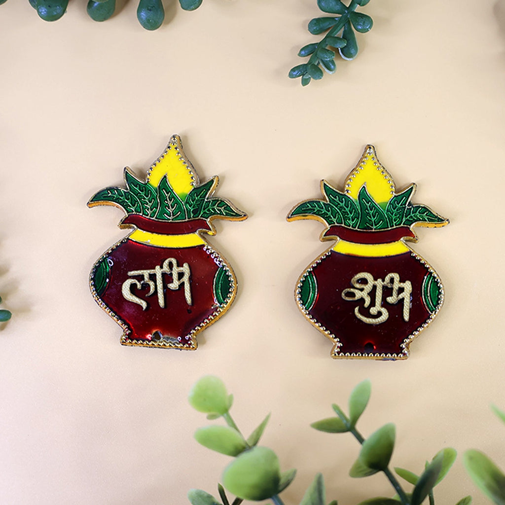 Traditional Shubh Labh kalash shaped wall hangings