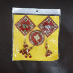 Colorful 3-piece Shubh Labh Ganesh wall hanging set for spiritual decor