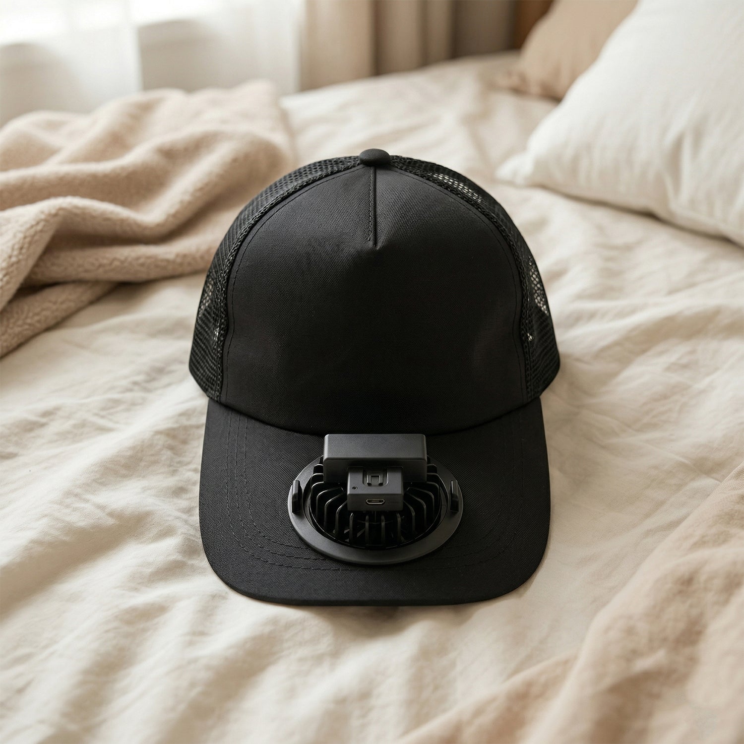 Stylish portable USB cooling cap for outdoor use