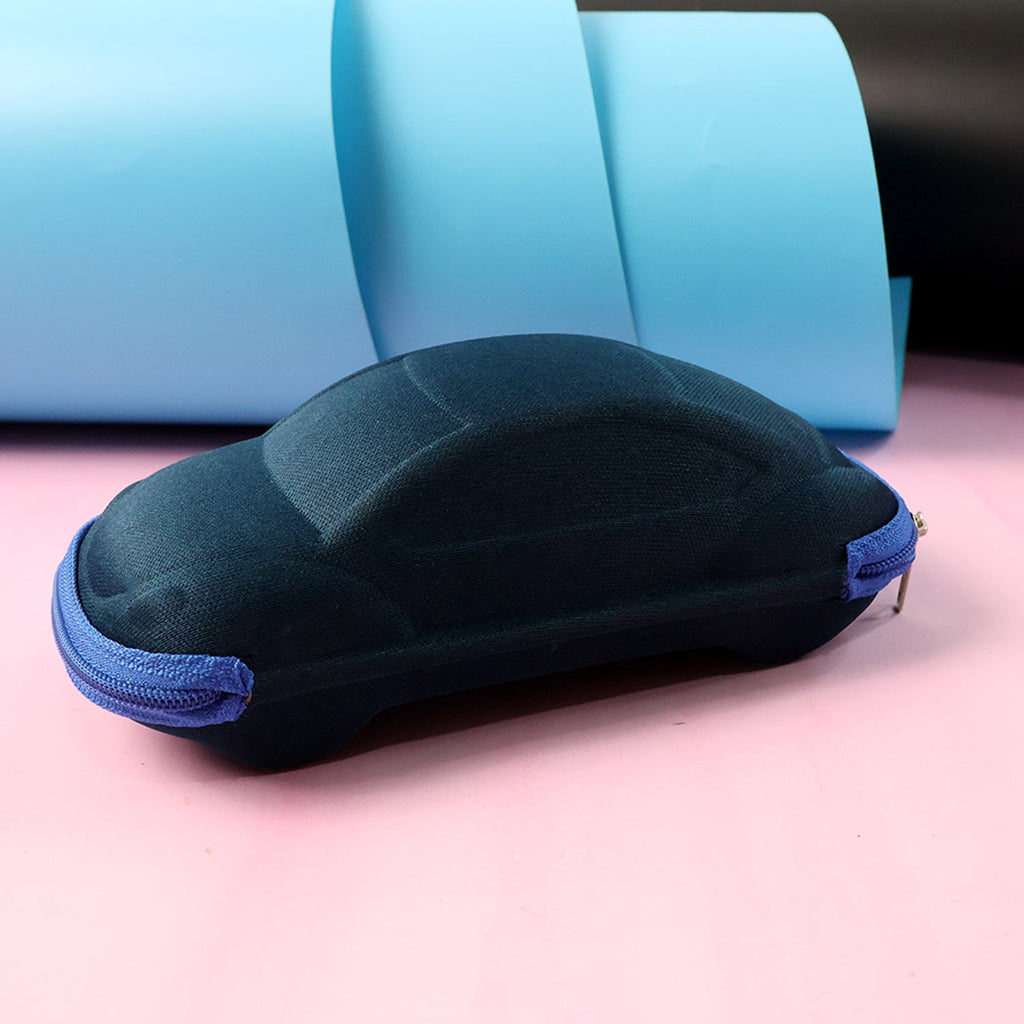 Compact cartoon car glasses pouch perfect for kids' eyewear storage