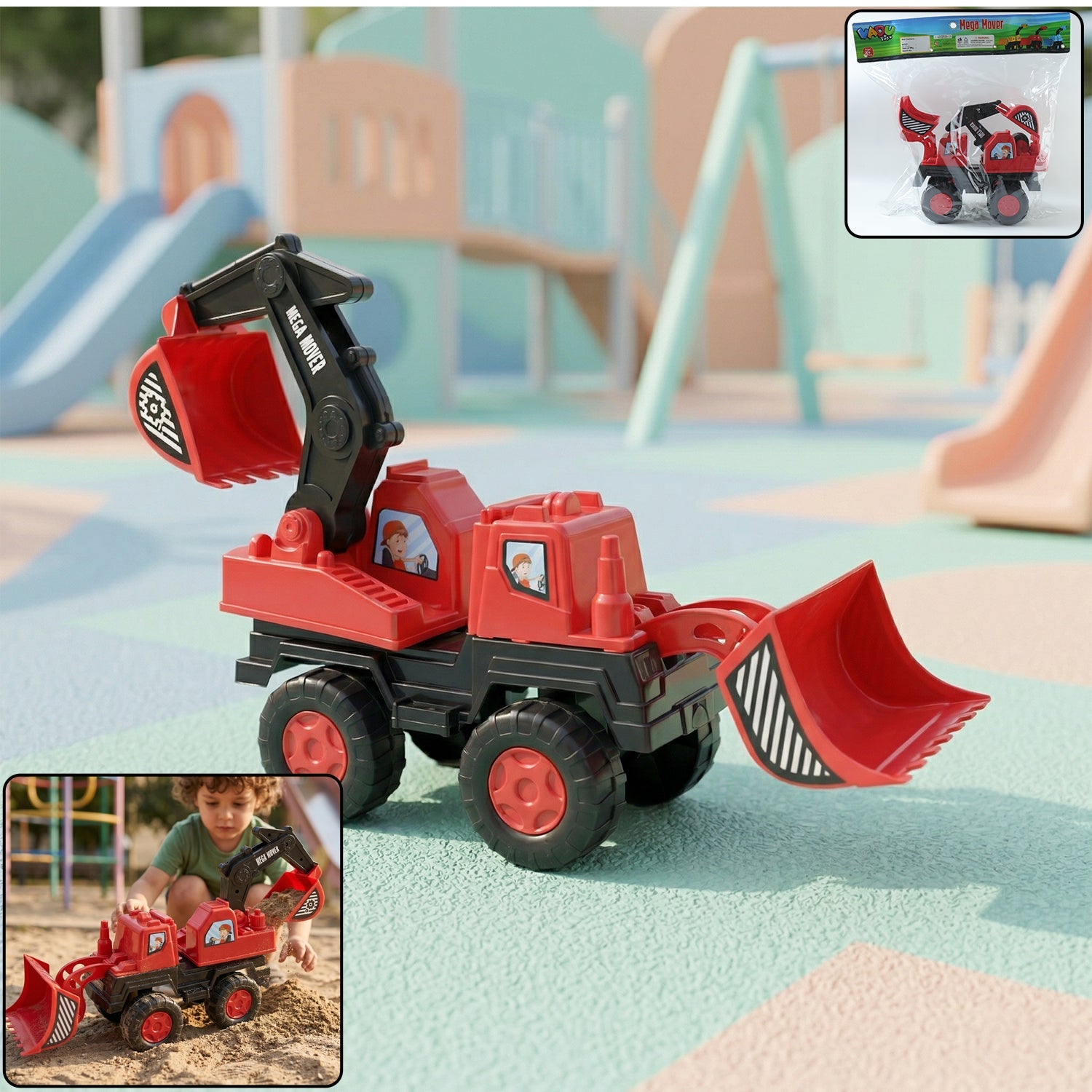 Kids excavator toy truck with realistic construction design