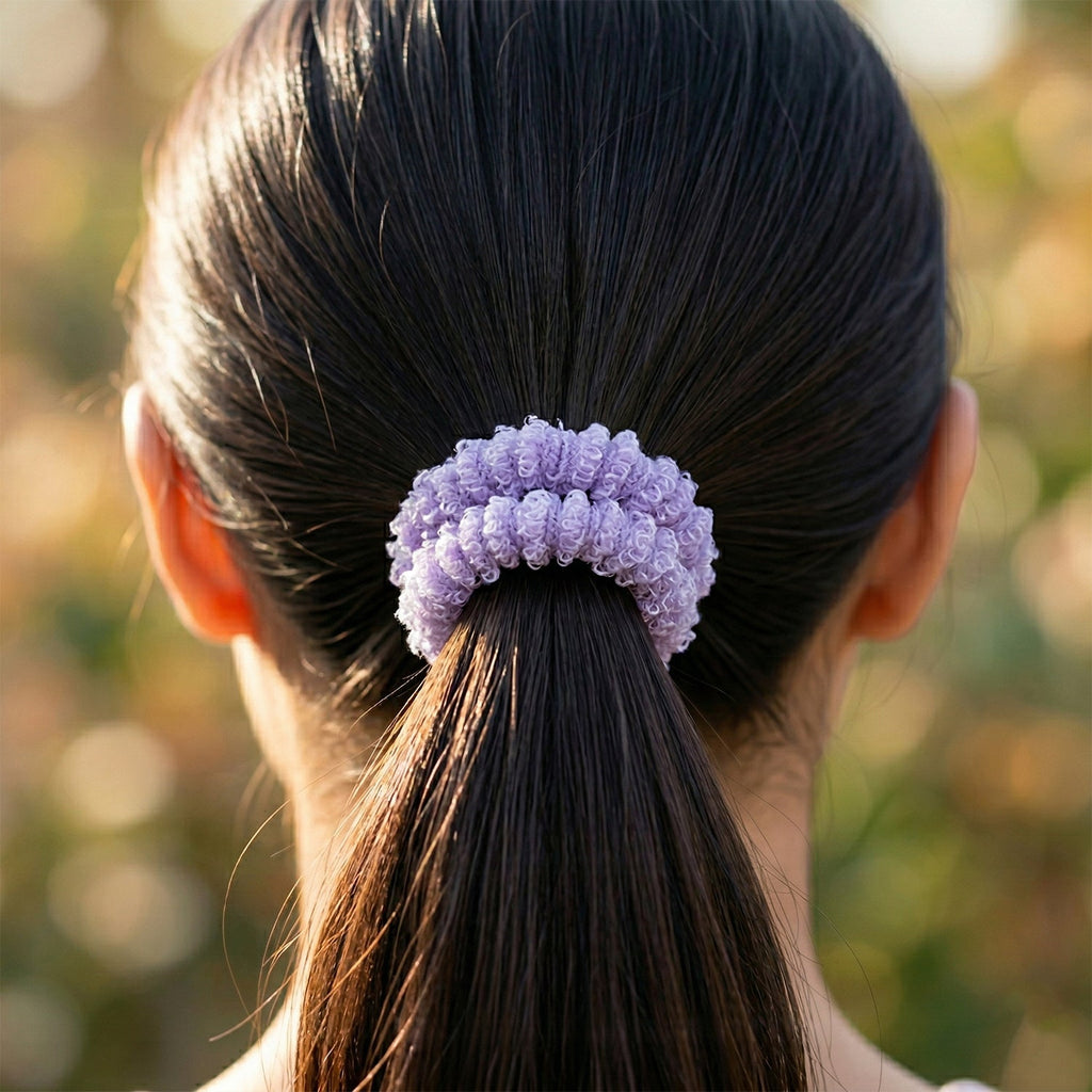 Close-up of soft elastic hair bands