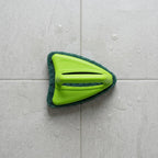 Ergonomic plastic handle of the bathroom cleaning brush for comfortable, dry grip.