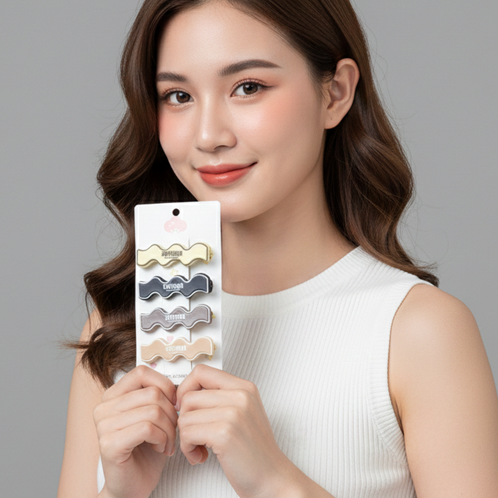 Elegant hair pin clip set featuring a superior curved design