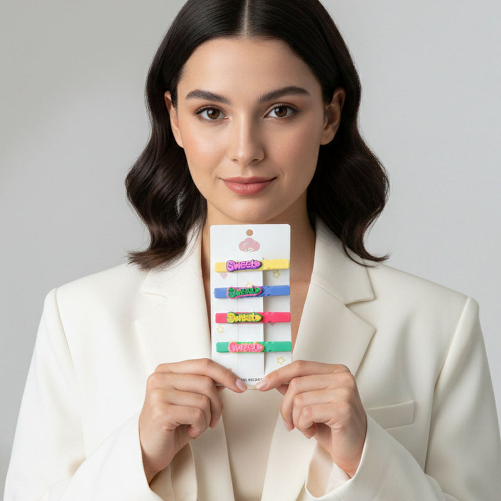 Close-up of hair pins from the Sweet Text clip pack