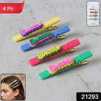 Sweet Text decorative hair clip set showcasing vibrant colors