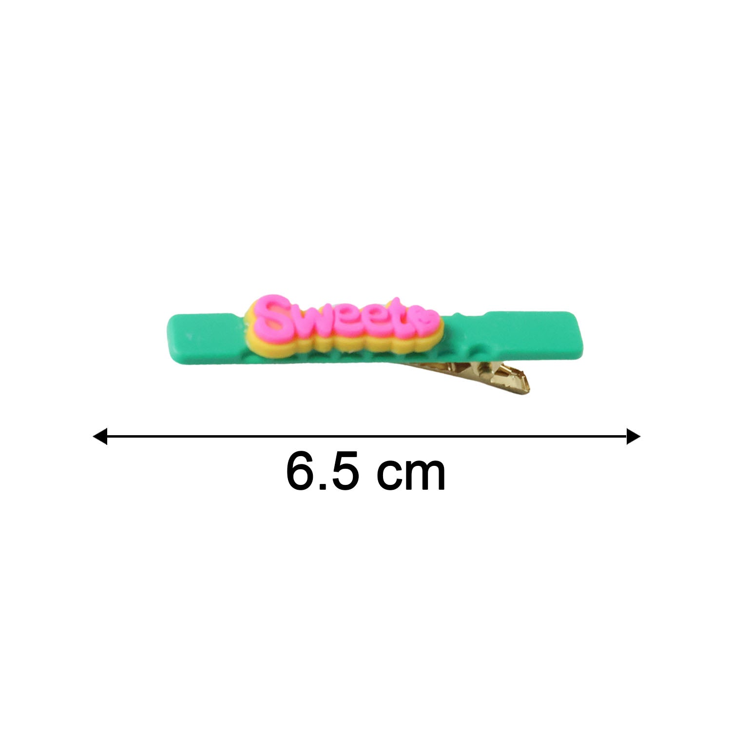 Size reference image of Sweet Text decorative hair clip set