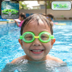 Premium swimming goggles with protective storage case included