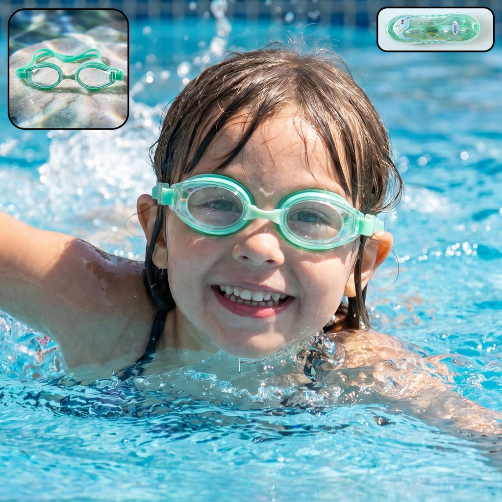 Kids anti-fog swimming goggles with adjustable strap