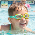 Kids dual color swimming goggles with clear vision and comfortable fit