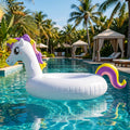 Kids inflatable unicorn swim ring with safety handles for pool fun